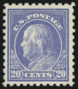 Sale 905, Lot 2579, Washington-Franklin Issues (Scott 424 to 458), 20c Ultramarine (438) Sale 905, Lot 2579, Washington-Franklin Issues (Scott 424 to 458)