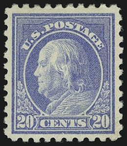 Sale 905, Lot 2580, Washington-Franklin Issues (Scott 424 to 458), 20c Ultramarine (438) Sale 905, Lot 2580, Washington-Franklin Issues (Scott 424 to 458)