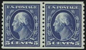 Sale 905, Lot 2614, Washington-Franklin Issues (Scott 424 to 458), 5c Blue, Coil (447) Sale 905, Lot 2614, Washington-Franklin Issues (Scott 424 to 458)