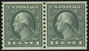 Sale 905, Lot 2625, Washington-Franklin Issues (Scott 424 to 458), 1c Green, Coil (452) Sale 905, Lot 2625, Washington-Franklin Issues (Scott 424 to 458)