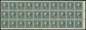 Sale 905, Lot 2687, 1916-23 Issues (Scott 491 to 519), 1c Green, A.E.F. Booklet Pane (498f) Sale 905, Lot 2687, 1916-23 Issues (Scott 491 to 519)