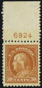 Sale 905, Lot 2719, 1916-23 Issues (Scott 491 to 519), 30c Orange Red (516) Sale 905, Lot 2719, 1916-23 Issues (Scott 491 to 519)