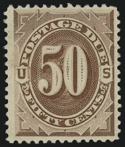 Sale 905, Lot 2907, Postage Due, 50c Red Brown (J21) Sale 905, Lot 2907, Postage Due