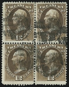 Sale 905, Lot 3272, Officials, 12c Treasury (O78) Sale 905, Lot 3272, Officials