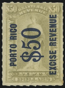 Sale 905, Lot 3860, Puerto Rico, 1901, 1c-$50.00 Revenues (R1-R9) Sale 905, Lot 3860, Puerto Rico