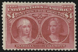 Sale 914, Lot 1031, 1893 Columbian Issue, $4.00 Columbian (244) Sale 914, Lot 1031, 1893 Columbian Issue