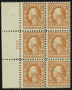 Sale 914, Lot 1678, 1912-23 Issues (Scott 459 to 480), 6c Red Orange (468) Sale 914, Lot 1678, 1912-23 Issues (Scott 459 to 480)