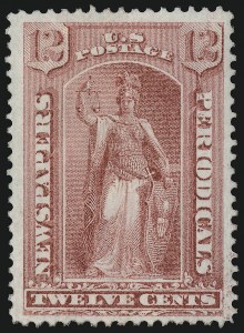 Sale 914, Lot 2329, Newspapers and Periodicals, 12c Rose, 1875 Issue (PR16) Sale 914, Lot 2329, Newspapers and Periodicals