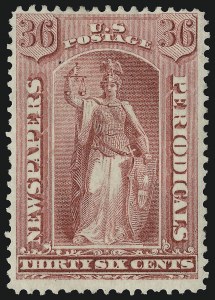 Sale 914, Lot 2331, Newspapers and Periodicals, 36c Rose, 1875 Issue (PR18) Sale 914, Lot 2331, Newspapers and Periodicals