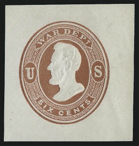 Sale 914, Lot 2963, Official Stationery, 6c Dark Red on White (UO23) Sale 914, Lot 2963, Official Stationery