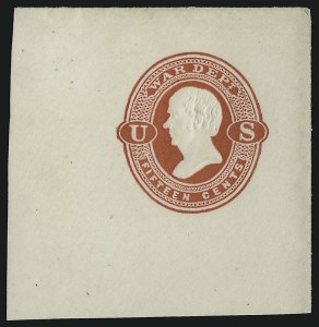 Sale 914, Lot 2969, Official Stationery, 15c Vermilion on White (UO41) Sale 914, Lot 2969, Official Stationery