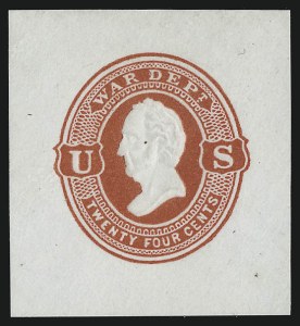 Sale 914, Lot 2970, Official Stationery, 24c Vermilion on White (UO42) Sale 914, Lot 2970, Official Stationery