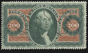 Sale 914, Lot 3068, Revenues, $200.00 U.S.I.R., Perforated (R102c) Sale 914, Lot 3068, Revenues
