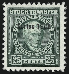 Sale 914, Lot 3119, Revenues, 25c Green, "Series 1952" (RD368) Sale 914, Lot 3119, Revenues