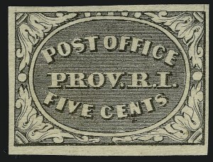 Sale 914, Lot 73, Postmasters, Providence R.I., 5c Gray Black (10X1) Sale 914, Lot 73, Postmasters
