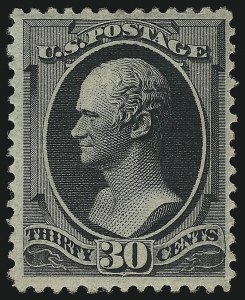 Sale 914, Lot 801, 1870-88 Bank Note Issues (Scott 178 thru 191), 30c Full Black (190) Sale 914, Lot 801, 1870-88 Bank Note Issues (Scott 178 thru 191)