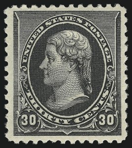 Sale 929, Lot 217, 1890 Small Bank Note Issue (Scott 219 thru 229), 30c Black (228) Sale 929, Lot 217, 1890 Small Bank Note Issue (Scott 219 thru 229)