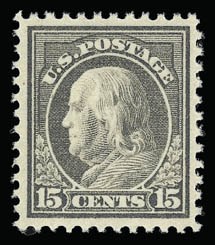 Sale 929, Lot 379, 1912-23 Issues (Scott 485 to 519), 15c Gray (514) Sale 929, Lot 379, 1912-23 Issues (Scott 485 to 519)