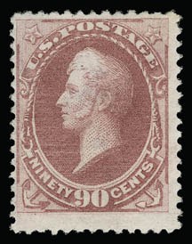 Sale 930, Lot 2081, 1879 American Bank Note Co. Issue (Scott 182-191), 90c Carmine (191) Sale 930, Lot 2081, 1879 American Bank Note Co. Issue (Scott 182-191)