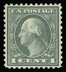 Sale 930, Lot 2655, 1919-20 Issues (Scott 537-550), 1c Green, 2c Carmine, Rotary (545) Sale 930, Lot 2655, 1919-20 Issues (Scott 537-550)