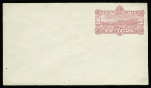 Sale 930, Lot 3109, Hawaii, 1884, 2c Rose entire, Blue Inside (U6) Sale 930, Lot 3109, Hawaii