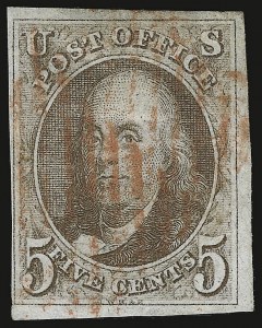 Sale 938, Lot 1014, 1847 Issue, 5c Brown (1) Sale 938, Lot 1014, 1847 Issue