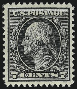 Sale 953, Lot 1089, 1912-14 Washington-Franklin Issue (Scott 405-423), 7c Black (407) Sale 953, Lot 1089, 1912-14 Washington-Franklin Issue (Scott 405-423)
