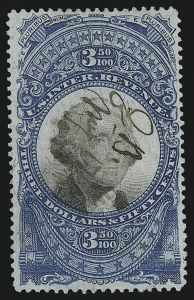 Sale 953, Lot 1827, Revenues (Second Issue), $3.50 Blue & Black, Second Issue (R125) Sale 953, Lot 1827, Revenues (Second Issue)