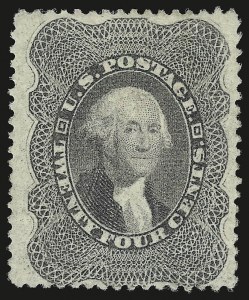 Sale 959, Lot 2192, 1857-60 Issue (Scott 18-39), 24c Gray Lilac (37) Sale 959, Lot 2192, 1857-60 Issue (Scott 18-39)