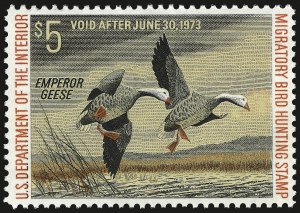 Sale 959, Lot 3387, Hunting Permit Singles, $2.00-$5.00 1955-72 Hunting Permits (RW22-RW25, RW30-RW37, RW39) Sale 959, Lot 3387, Hunting Permit Singles