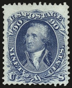Sale 962, Lot 2335, 1861-66 Issue (Scott 62B-78), 90c Blue (72) Sale 962, Lot 2335, 1861-66 Issue (Scott 62B-78)
