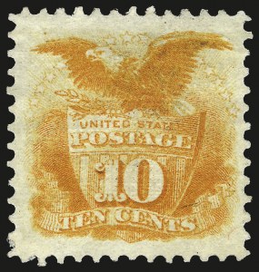 Sale 962, Lot 2385, 1869 Pictorial Issue (Scott 112-122), 10c Yellow (116) Sale 962, Lot 2385, 1869 Pictorial Issue (Scott 112-122)