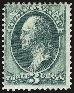 Sale 962, Lot 2426, 1870-88 Bank Note Issues (Scott 134-218), 3c Green, Grill (136) Sale 962, Lot 2426, 1870-88 Bank Note Issues (Scott 134-218)