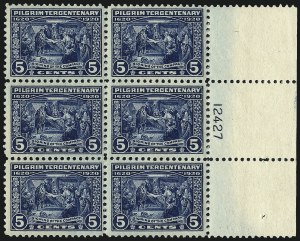 Sale 962, Lot 2840, 1912-23 Issues (Scott 544-550), 5c Pilgrim Tercentenary (550) Sale 962, Lot 2840, 1912-23 Issues (Scott 544-550)