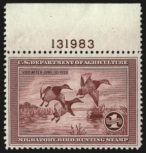 Sale 962, Lot 3062, Hunting Permits, $1.00 1935 Hunting Permit (RW2) Sale 962, Lot 3062, Hunting Permits