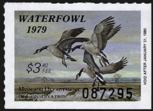Sale 962, Lot 3104, Hunting Permits, Missouri, 1979, $3.40 Canada Geese (MO1) Sale 962, Lot 3104, Hunting Permits