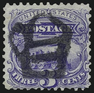 Sale 967, Lot 4229, 1869 Pictorial Issue (Scott 112-122), 3c Ultramarine (114) Sale 967, Lot 4229, 1869 Pictorial Issue (Scott 112-122)