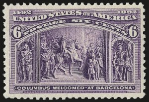 Sale Number 968A, Lot Number 283, 1893 Columbian Issue (Scott 230-245) Sale Number 968A, Lot Number 283, 1893 Columbian Issue (Scott 230-245)