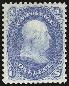 Sale 972, Lot 3064, 1861-66 Issue (Scott 56-78), 1c Blue (63) Sale 972, Lot 3064, 1861-66 Issue (Scott 56-78)