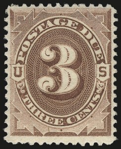 Sale 972, Lot 3424, Postage Due (J), 3c Red Brown (J17) Sale 972, Lot 3424, Postage Due (J)