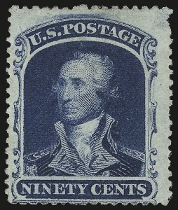 Sale 975, Lot 1230, 1857-60 Issue (Scott 18-39), 90c Blue (39) Sale 975, Lot 1230, 1857-60 Issue (Scott 18-39)
