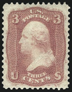 Sale 975, Lot 1240, 1861-66 Issue (Scott 56-78), 3c Brown Rose, First Design (56) Sale 975, Lot 1240, 1861-66 Issue (Scott 56-78)