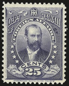 Sale 975, Lot 2350, Hawaii, 1896, 2c-25c Officials (O1-O6) Sale 975, Lot 2350, Hawaii
