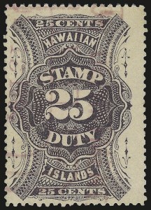 Sale 975, Lot 2353, Hawaii, 1894, 25c Violet Brown (R10) Sale 975, Lot 2353, Hawaii