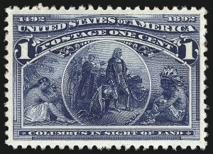 Sale Number 976, Lot Number 1668, 1893 Columbian Issue (1c thru 8c, Scott 230-236) Sale Number 976, Lot Number 1668, 1893 Columbian Issue (1c thru 8c, Scott 230-236)