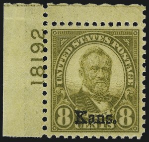 Sale Number 976, Lot Number 2194, Kans.-Nebr. Overprints (Scott 659-678) Sale Number 976, Lot Number 2194, Kans.-Nebr. Overprints (Scott 659-678)
