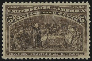 Sale Number 982, Lot Number 5552, 1893 Columbian Issue (1c thru 8c, Scott 230-236) Sale Number 982, Lot Number 5552, 1893 Columbian Issue (1c thru 8c, Scott 230-236)