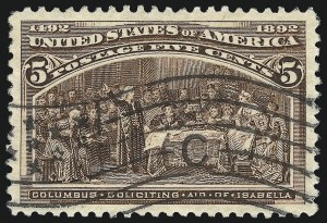 Sale Number 982, Lot Number 5555, 1893 Columbian Issue (1c thru 8c, Scott 230-236) Sale Number 982, Lot Number 5555, 1893 Columbian Issue (1c thru 8c, Scott 230-236)