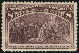 Sale Number 982, Lot Number 5558, 1893 Columbian Issue (1c thru 8c, Scott 230-236) Sale Number 982, Lot Number 5558, 1893 Columbian Issue (1c thru 8c, Scott 230-236)