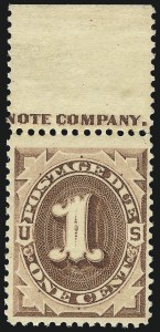 Sale 1003, Lot 5263, United States Postage Due Issues (Singles, Scott J1-J7), 1c Brown, 3c Pale Brown (J1, J3) Sale 1003, Lot 5263, United States Postage Due Issues (Singles, Scott J1-J7)